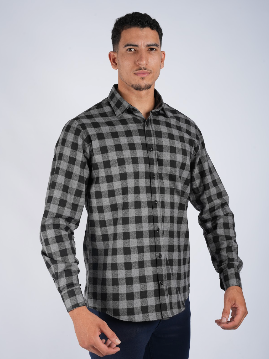 Pack de 3 Chemises Massimo Dutti En Flanelle À Carreaux À Manches Longues Ref-FL3535M ( Blanche + Gris + Beige )