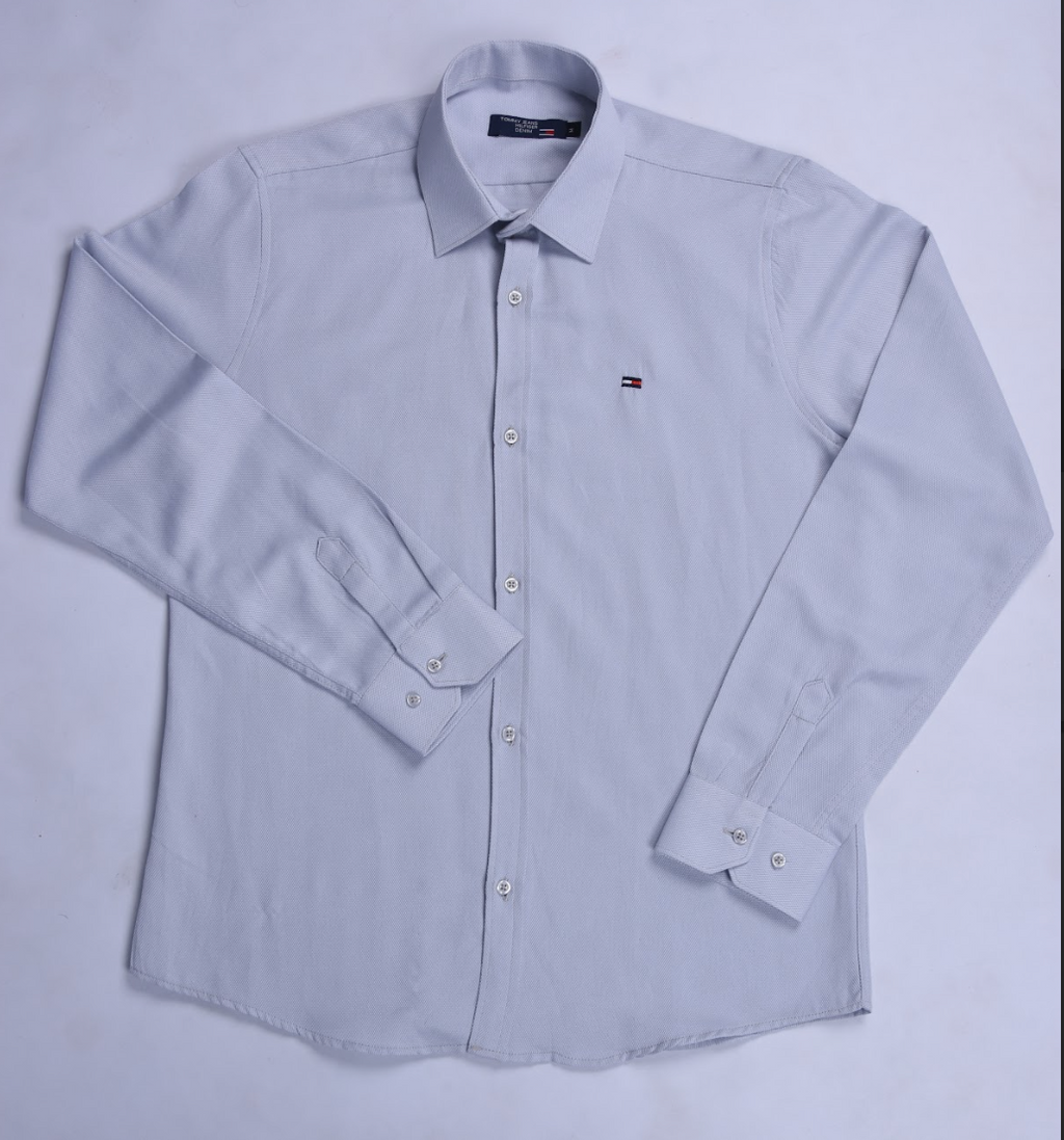 Chemise Tommy Oxford coton piqué Ref-Pc07810 ( Bleu roi )