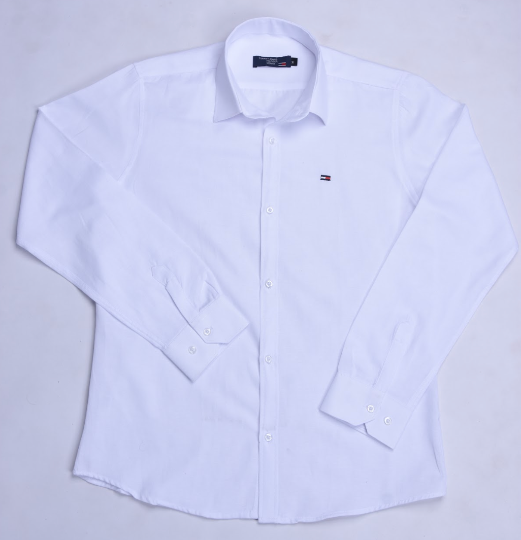 Chemise Tommy Oxford coton piqué Ref-Pc07810 ( Bleu roi )