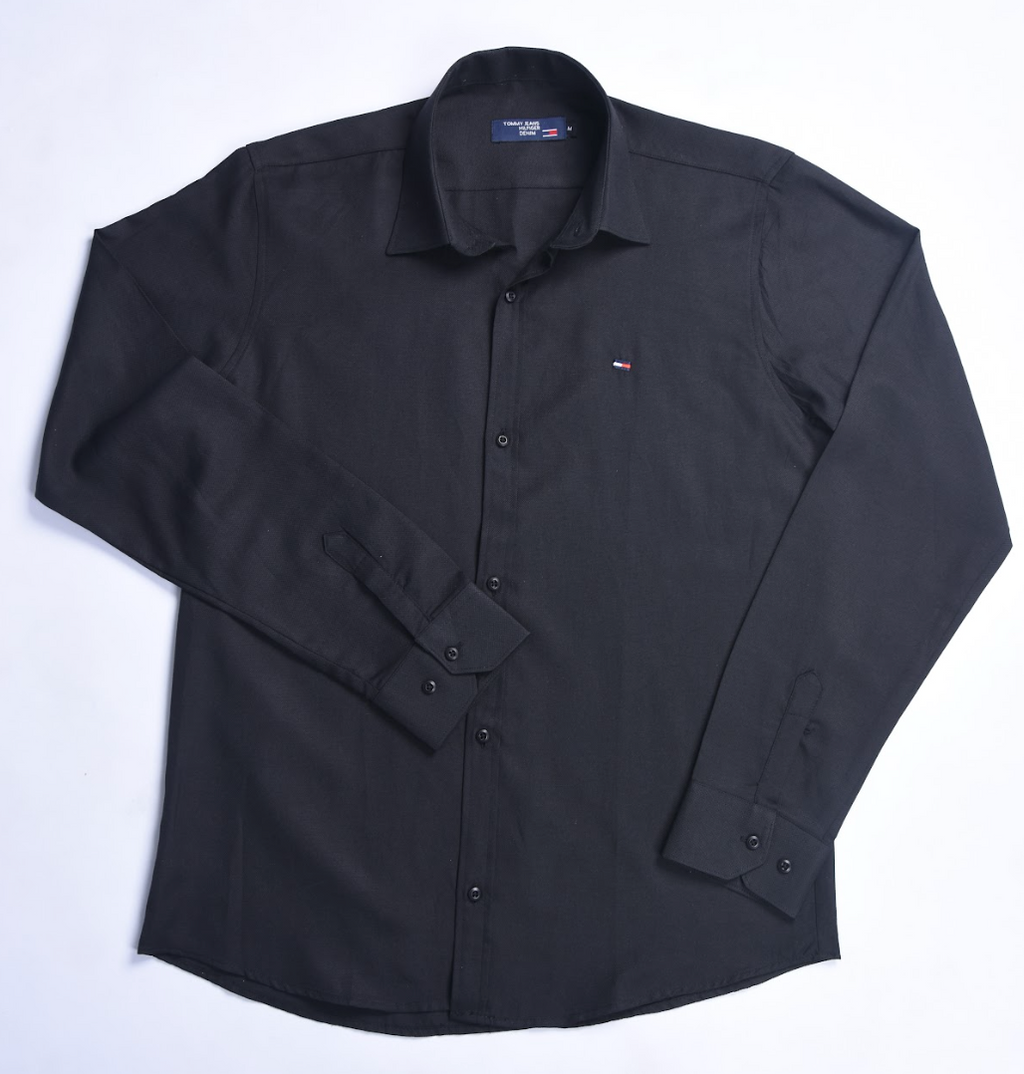 Chemise Tommy Oxford coton piqué Ref-Pc07810 ( Bleu roi )