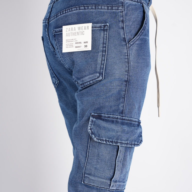 Pack de 2 Jeans cargo Coupe relax Ref-CR9886V ( Noir +Bleu Foncé)