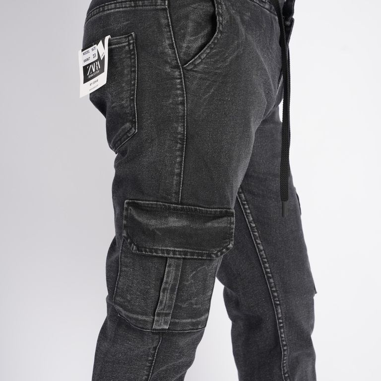 Pack de 2 Jeans cargo Coupe relax Ref-CR9886V ( Noir +Bleu Foncé)